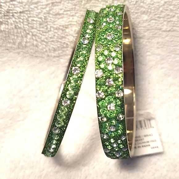 Bijoux Terner Stackable Bangle Bracelets Stone Studded Slip-On Nickel Lead Free - Picture 10 of 16